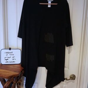 Asymmetrical hemline cotton and spandex tunic